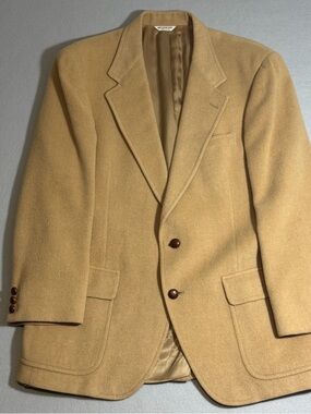 Vintage Barrister Men’s 42R 100% Pure Camel Hair Union Made USA Tan Blazer Coat